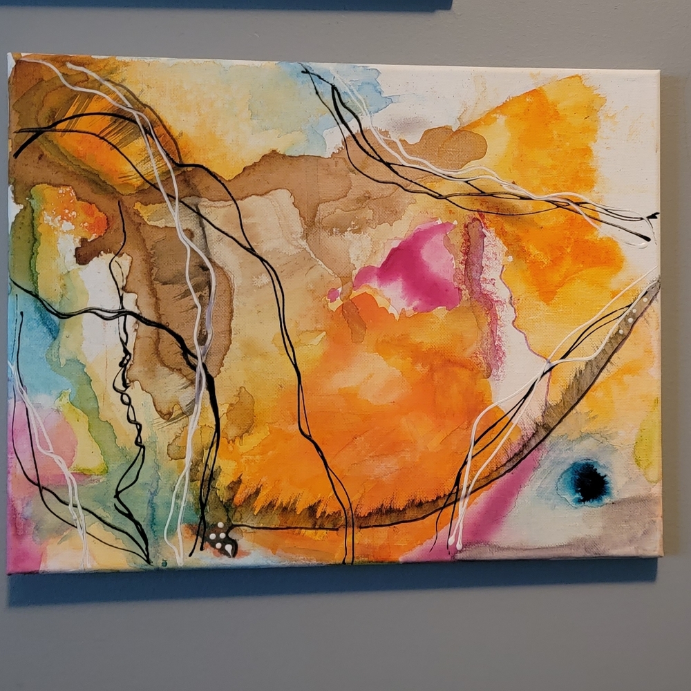 🔥Host Pick🔥Original Abstract on Canvas Watercolor, 8 x 12